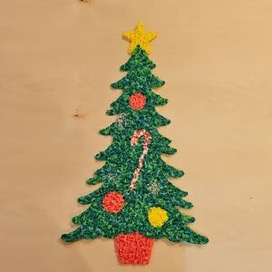 Vintage Popcorn Colorful Christmas Tree Wall Decoration
